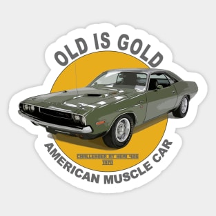 Challenger RT HEMI 426 American Muscle Car 60s 70s Old is Gold Sticker